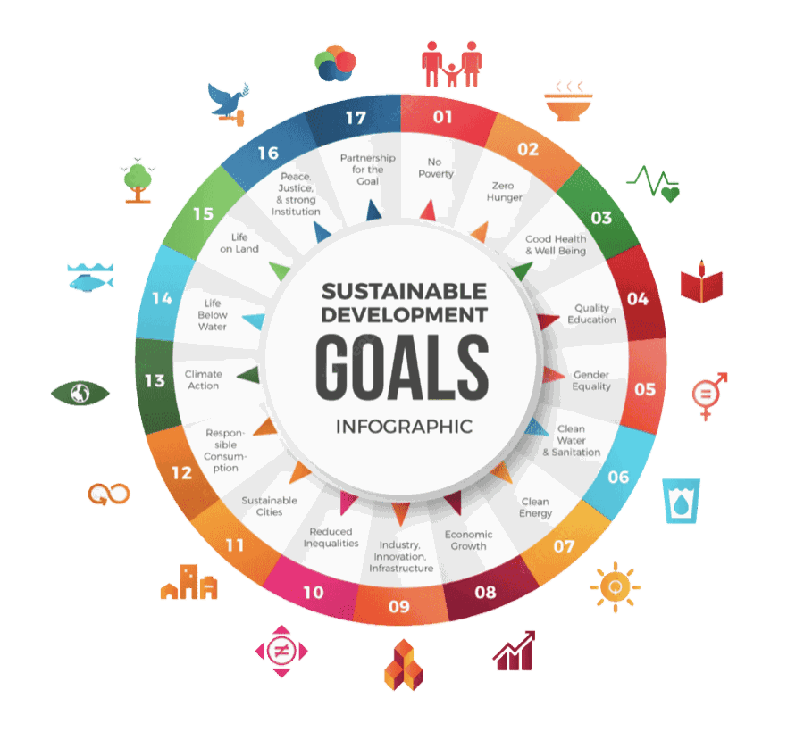 Wheel diagram of the 17 UN Sustainable Development Goals